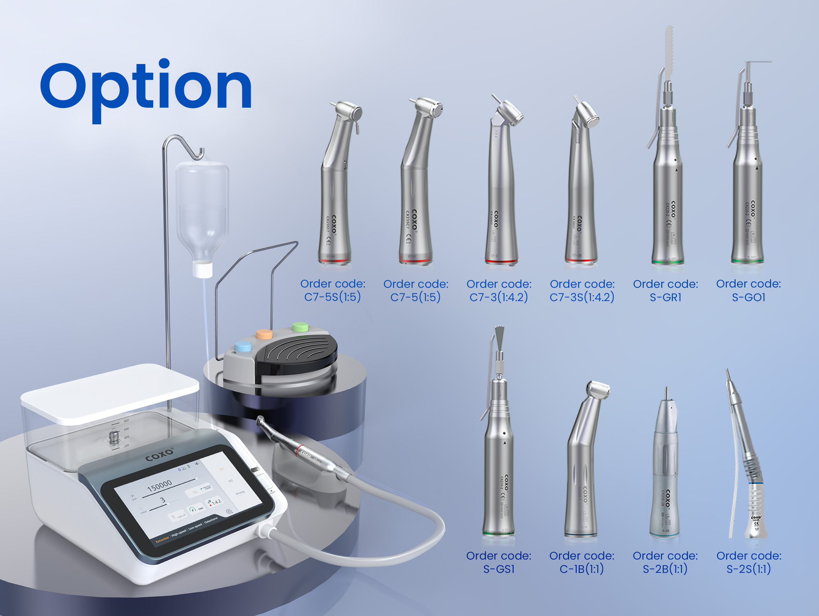 COXO C-Puma PRO Dental Electrical Brushless Micro Motor with Flow Adjustment Function